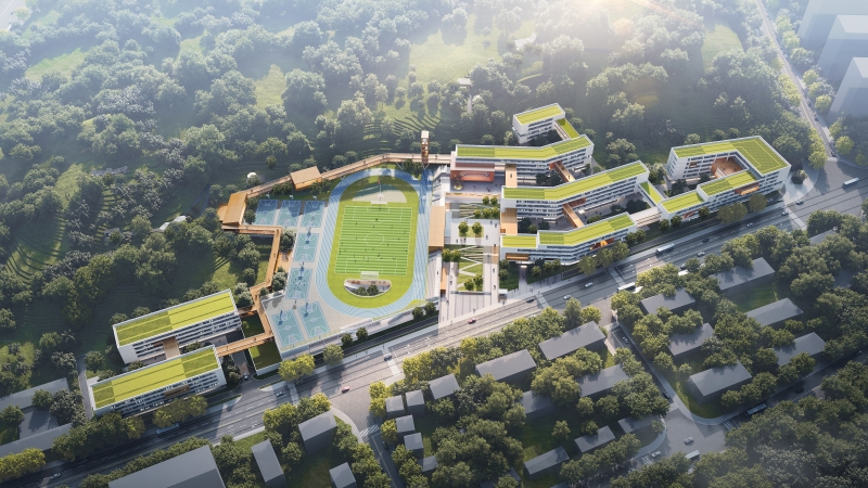 藏在山林间的氧气校园一一白鹤中学勘察设计项目