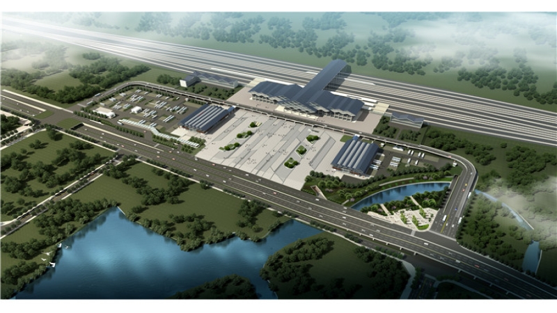 昨天，中机国际承接的张家界综合客运枢纽现场万众瞩目